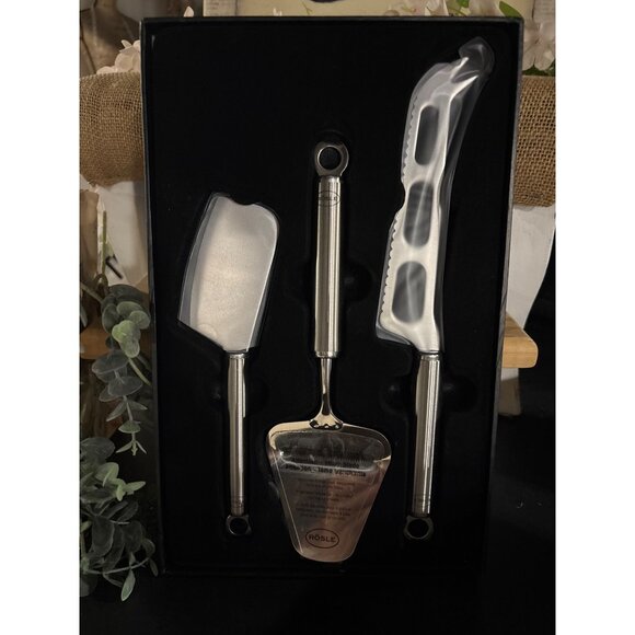 Rösle 3-Piece Stainless Steel Cheese Knife & Spreader Set NIB - Picture 1 of 16